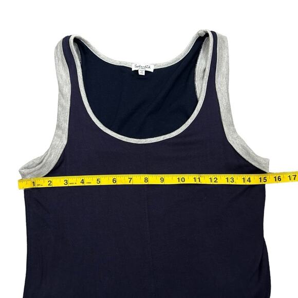 Splendid Tank Dress Womens Size XS Navy Blue Gray Soft Rayon Spandex Stretchy - Picture 7 of 9